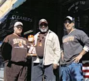 What can Brown do for you? Jay, George, and their buddy from Bay Village claim home-field advantage at the Field House. - THOMAS FRANCIS