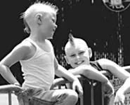 Young Warped Tour fans, beating the heat at Tower - City Amphitheater, July 21. - WALTER NOVAK