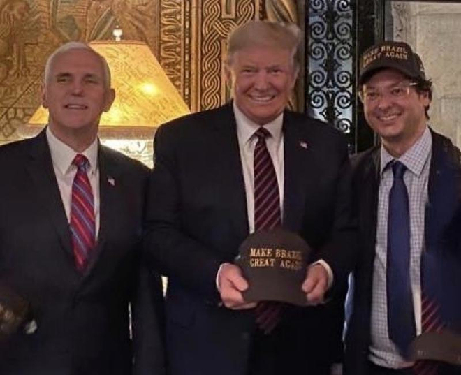 Wajngarten (far right) tested positive for coronavirus days after this photo was taken at Mar-a-Lago. - PHOTO VIA INSTAGRAM