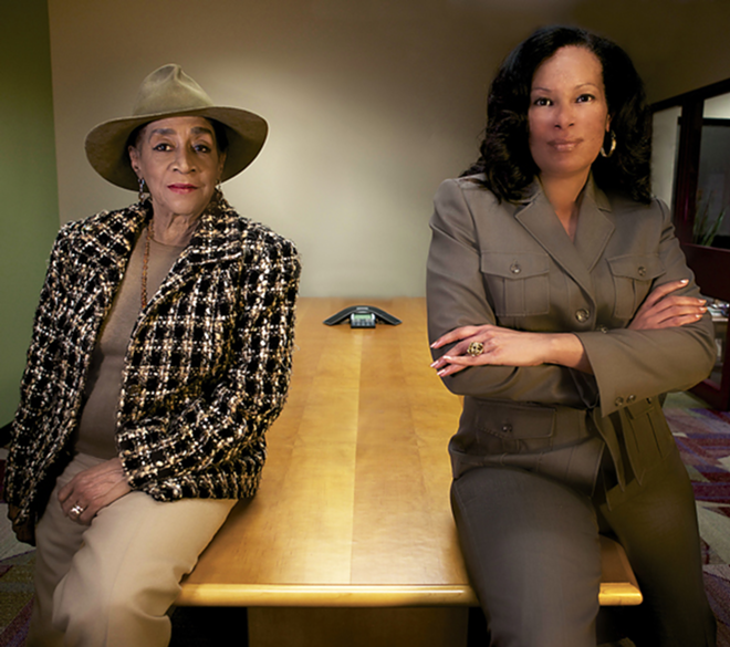 WOMEN OF INFLUENCE: Dr. Yvonne Scruggs-Leftwich (left) and her niece, publisher Gypsy Gallardo, are two of the leaders in the effort to reduce South St. Pete poverty. - KEVIN TIGHE