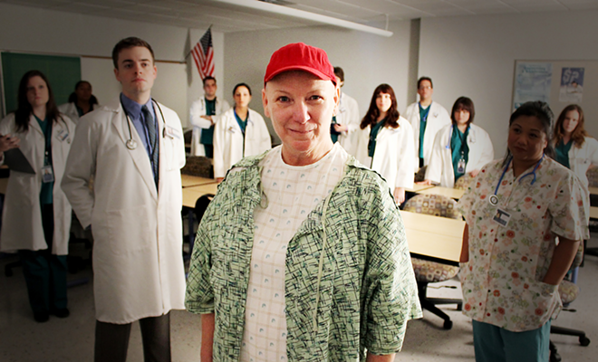 TO DIE FOR: Kim Crow deftly conveys the demanding complexities of cancer patient Vivian Bearing. - ROMAN BLACK