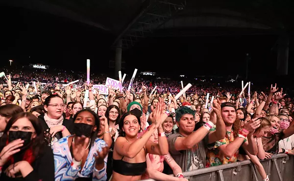 Fans at 97X's Next Big Thing at MidFlorida Credit Union Amphitheatre in Tampa, Florida on December 4, 2021.
