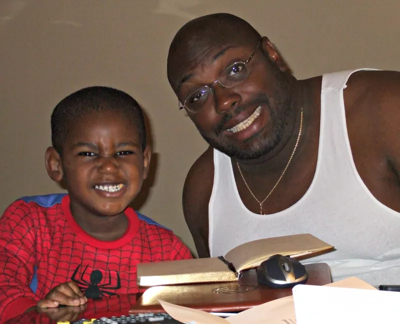 Father and son Corey III and C. MeGill Brown before Pastor Brown began his journey to health and wellness