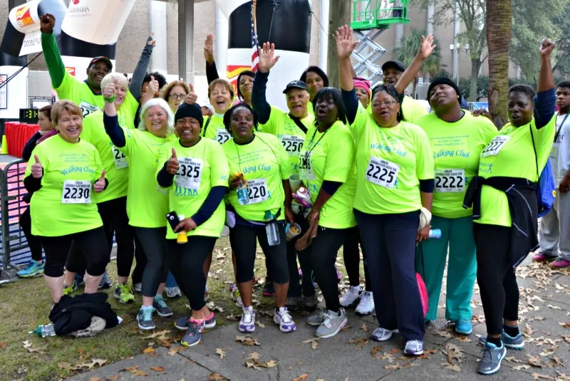If you've ever finished a group run or walk, you know how exciting it is when you reach the finish line. And, it's even more fun when you find your fellow "athletes" from the group and celebrate with a hug and a thumbs-up for all!