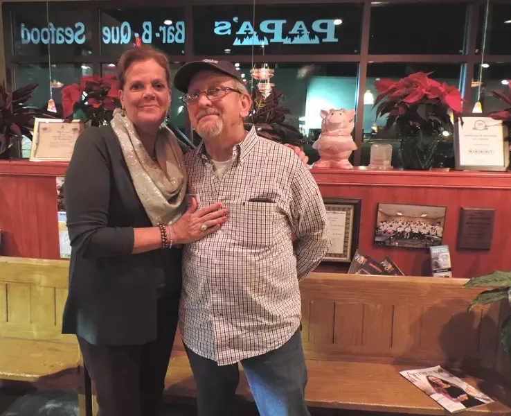 Judy & Frank Ouzts, owners of Papa’s BBQ & Seafood