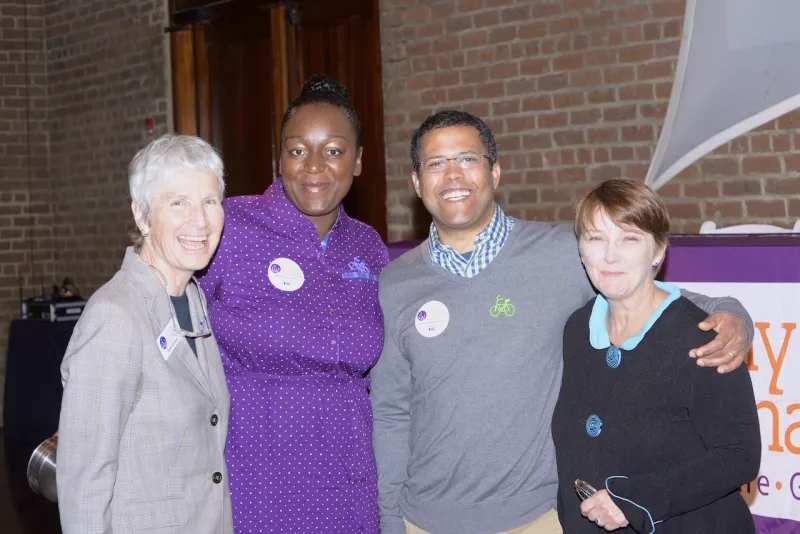 (L. to r.) Healthy Savannah’s Paula Kriessler, Morphia Scarlett, Common Market’s Haile Johnston and incoming board chair Lizann Roberts celebrated success and solutions at HS’ first annual meeting. - PHOTOS BY TERRY HAYES FOR SAAFON