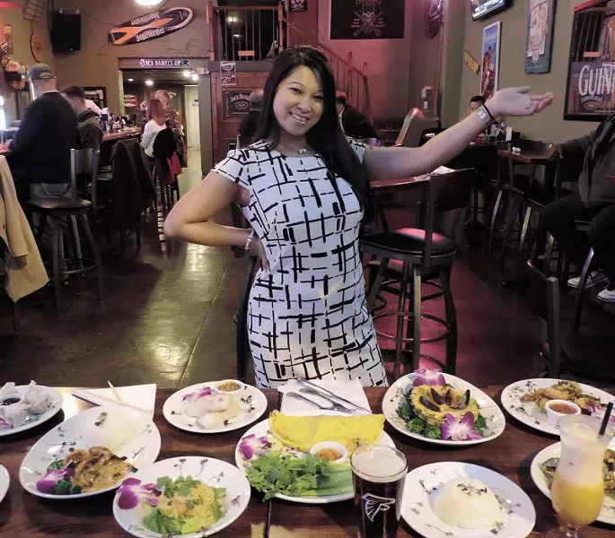 ‘Lady Saigon’ Rachel Tran, with some of her wonderful food.