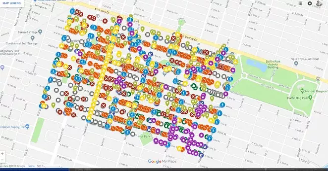 A screenshot showing the remarkable density and variety of the citizen-spotted items needing improvement — over 2,000 total discovered during the six-week canvassing period.