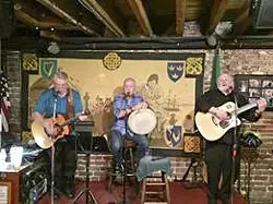 Carroll Brown, Harry O’Donoghue, and Frank Emerson playing in the Listening Room. Photo courtesy of Kevin Barry's.