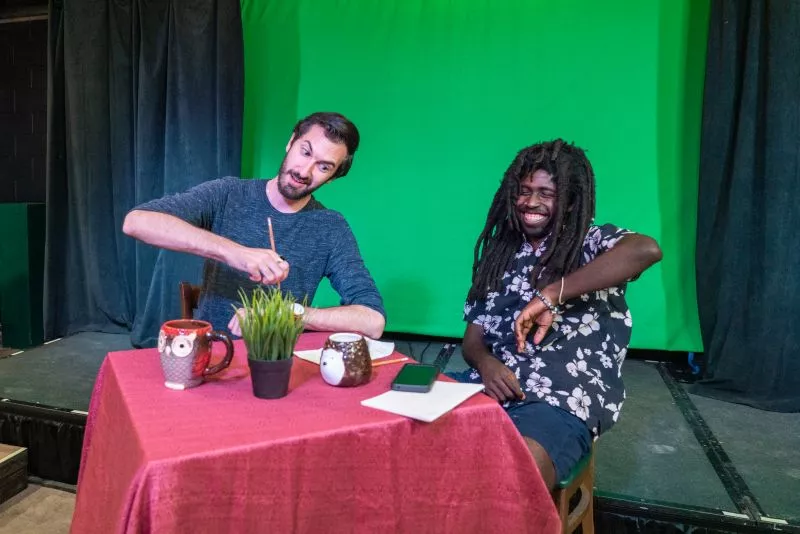 Front Porch Improv’s new show, Hot Takes, features Matt Nickley and Chris Williams in a format where everything is up for discussion. - PHOTO BY CHRISTOPHER DANGER MENDRALA