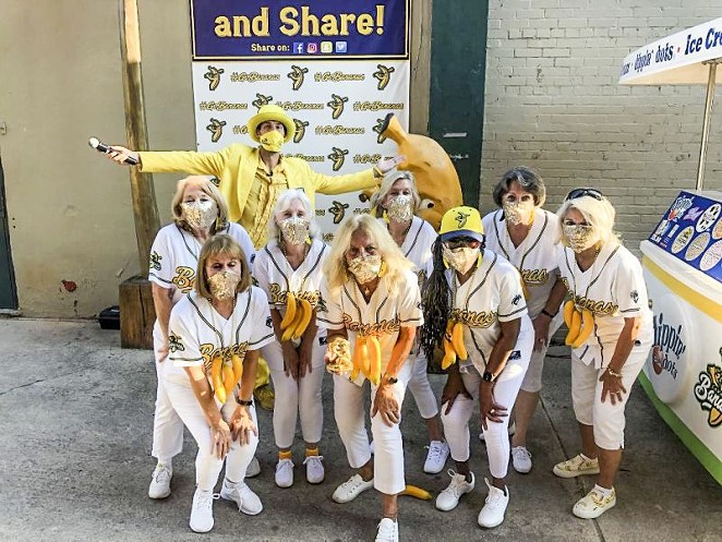 The Nanas with the Savannah Bananas owner Jesse Cole. Photo courtesy of the Bananas.