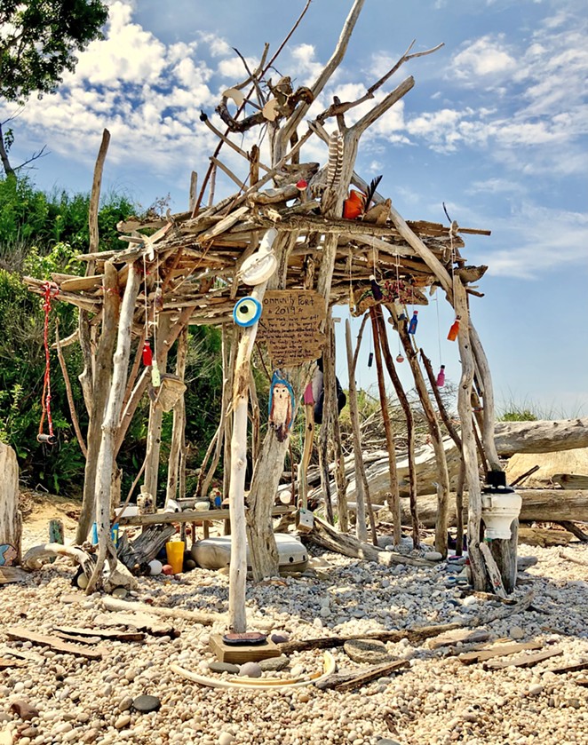 Albano’s community beach fort at Orient Point, 2019