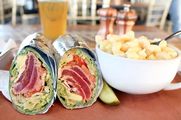 Ahi Tuna Sashimi Wrap with avocado and firecracker sauce, which was all swaddled tightly in a garlic herb wrap.
