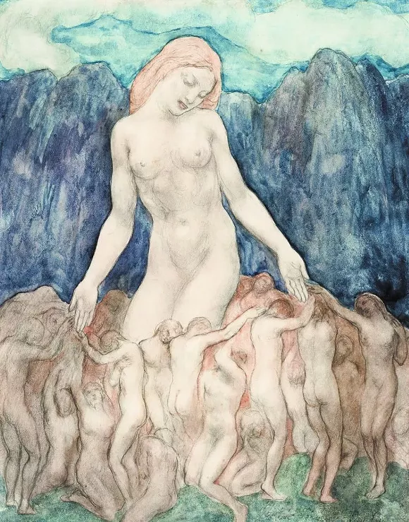 Life from The Garden of the Prophet, c. 1931 - Watercolor and pencil on paper - 11 x 8 1/2 in. - Gift of Mary Haskell Minis, 1950