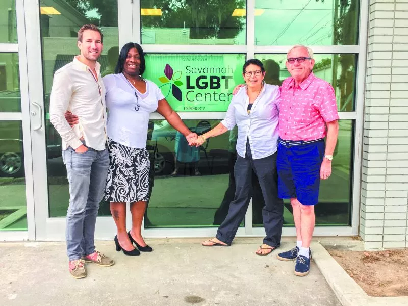 Left to right: Dusty Church of Savannah Pride, Evonia Pollard of Transgender Empowerment Education, therapist and advocate Karen Abato and First City Network chair Michael Ploski.