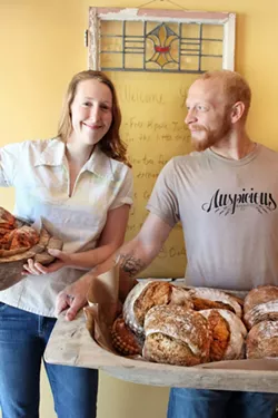 Owners, Kaytlin Bryant (left) and fiancé Mark Ekstrom, handcraft hundreds of baked goods each week.