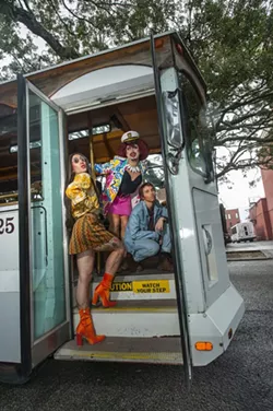L-R: Toyota Mitsubishi, Influenza Mueller and Burt Sienna of the House of Gunt. - PHOTO BY GEOFF L. JOHNSON