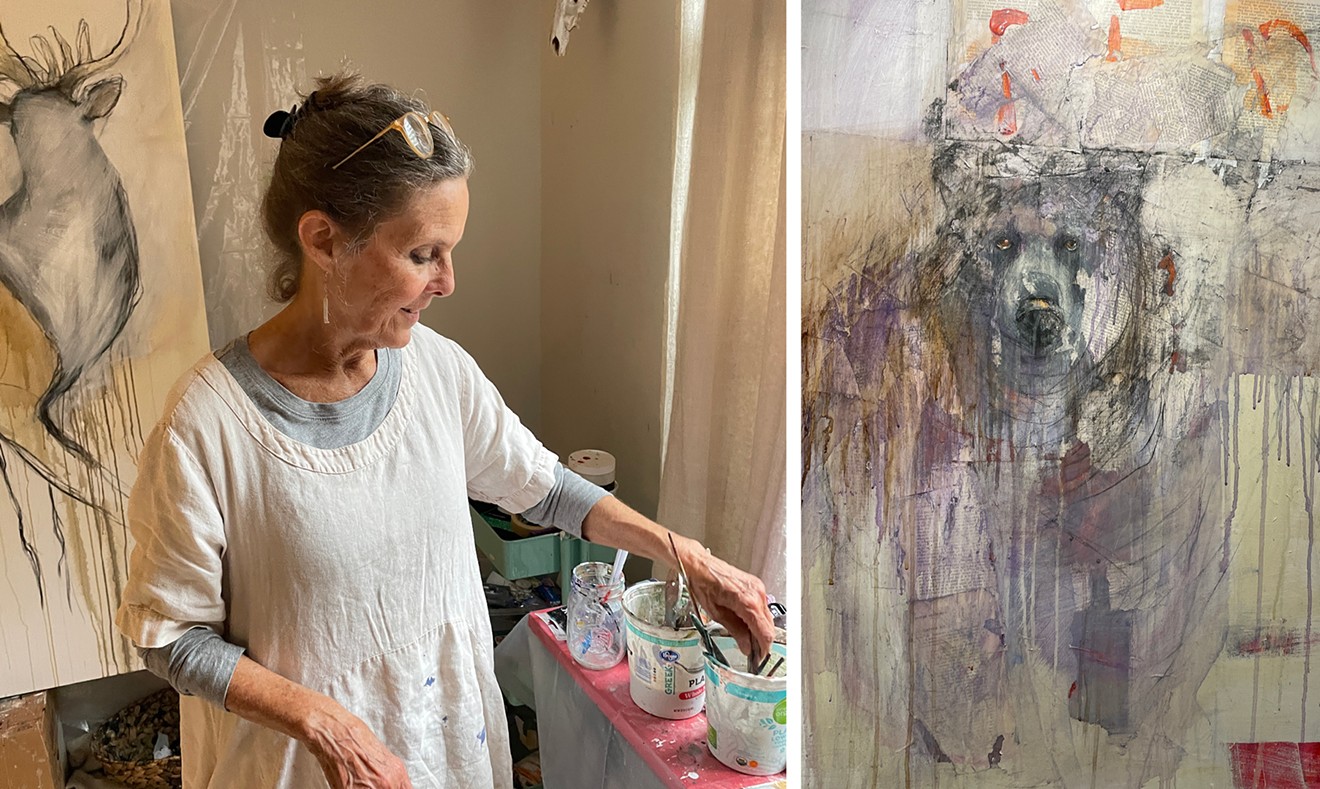 Durant working in her home studio. Detail from "After the Party”