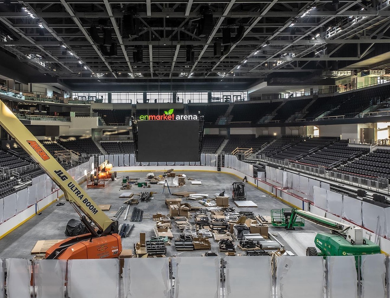 File photo of Enmarket Arena progress from Dec. 2021