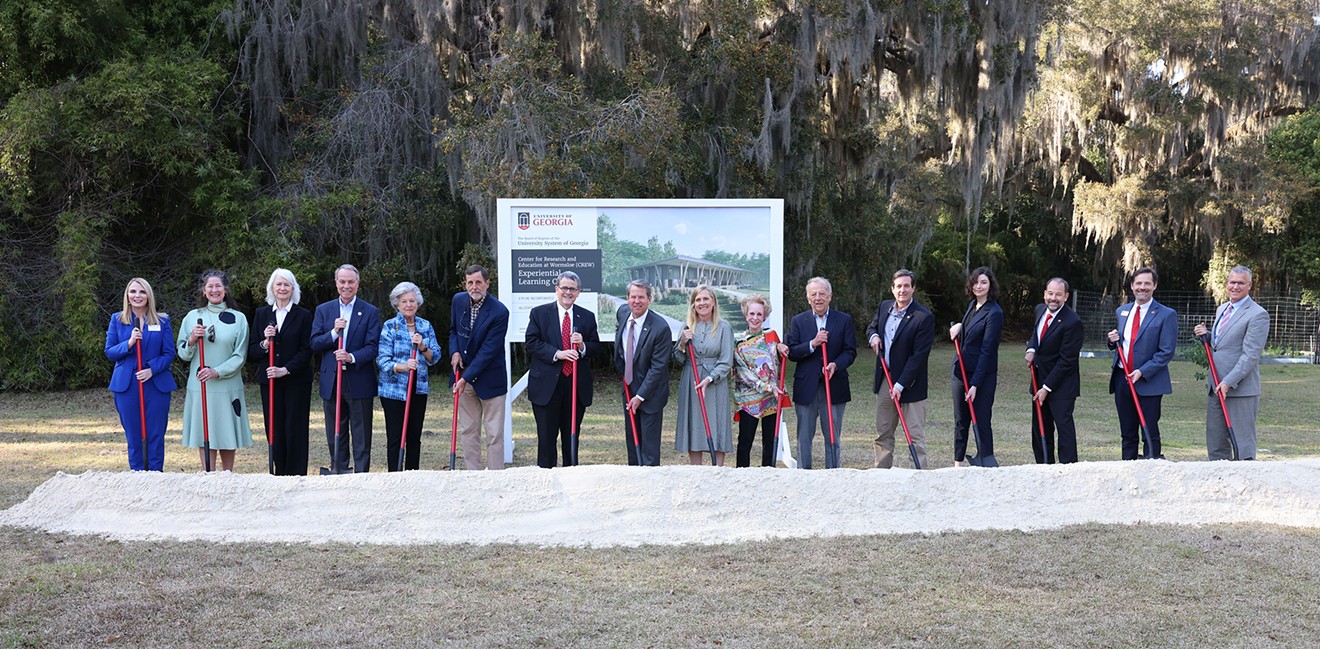 UGA President Jere Morehead was joined by Gov. Brian Kemp and first lady Marty Kemp as UGA broke ground on the new Experiential Learning Center at the Center for Research and Education at Wormsloe.