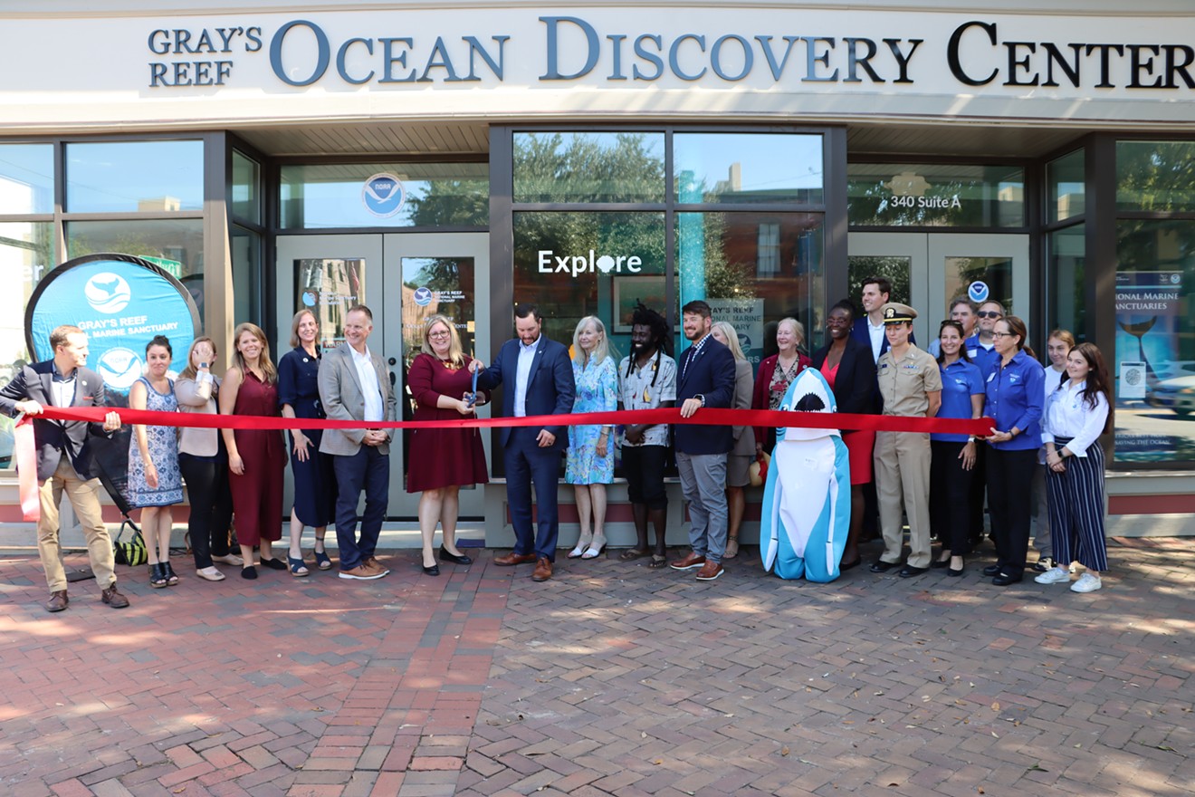 Officials cut the ribbon on the new Gray's Reef Ocean Discovery Center