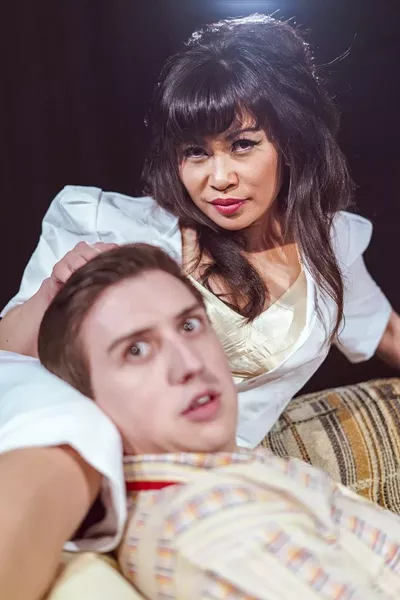 The Nurse (Cecilia Tran Arango) and The College Boy (Brandan Howell). - PHOTO BY ARDSLEY PARK PRODUCTIONS