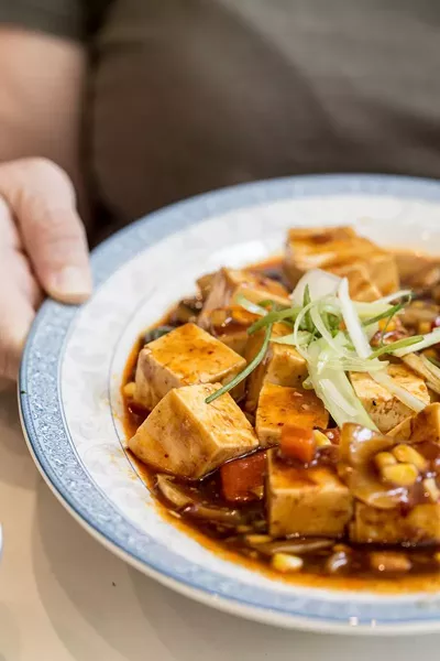 The braised tofu.