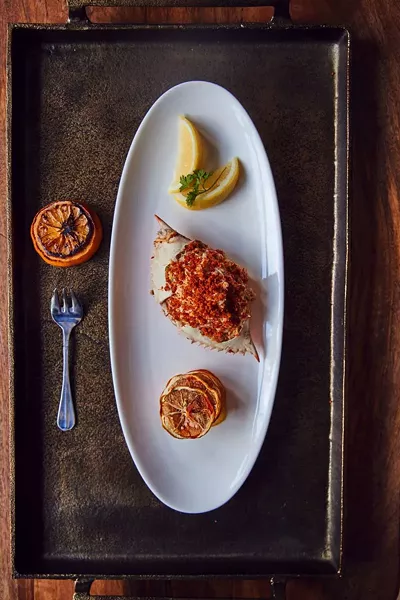 Deviled blue crab.