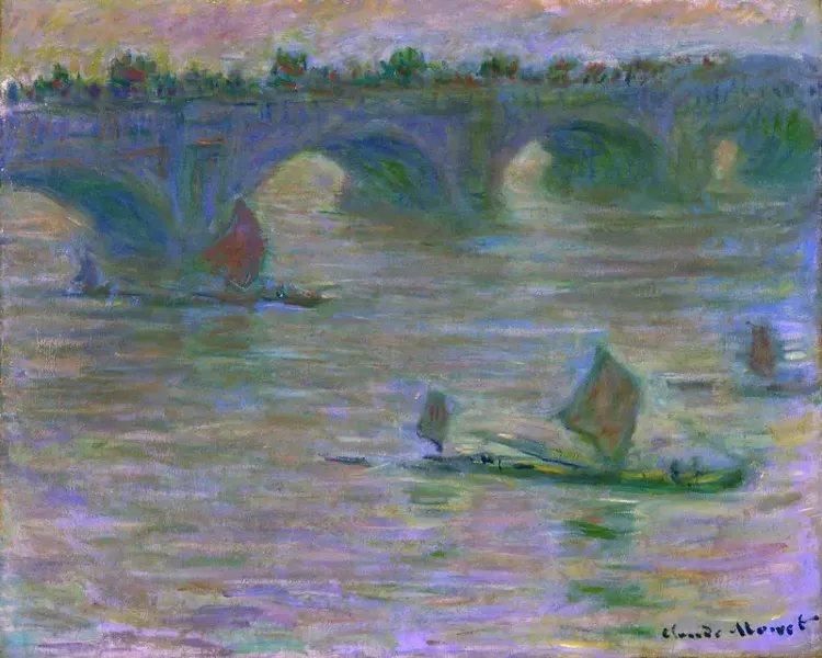 Claude Monet (France, 1840-1926) - Waterloo Bridge, 1903 - Oil on canvas, 26 x 92 in. (66 x 81.3 cm) - Collection of the Lowe Art Museum, University of Miami, - Gift of Ione T. Staley, 60.057.000
