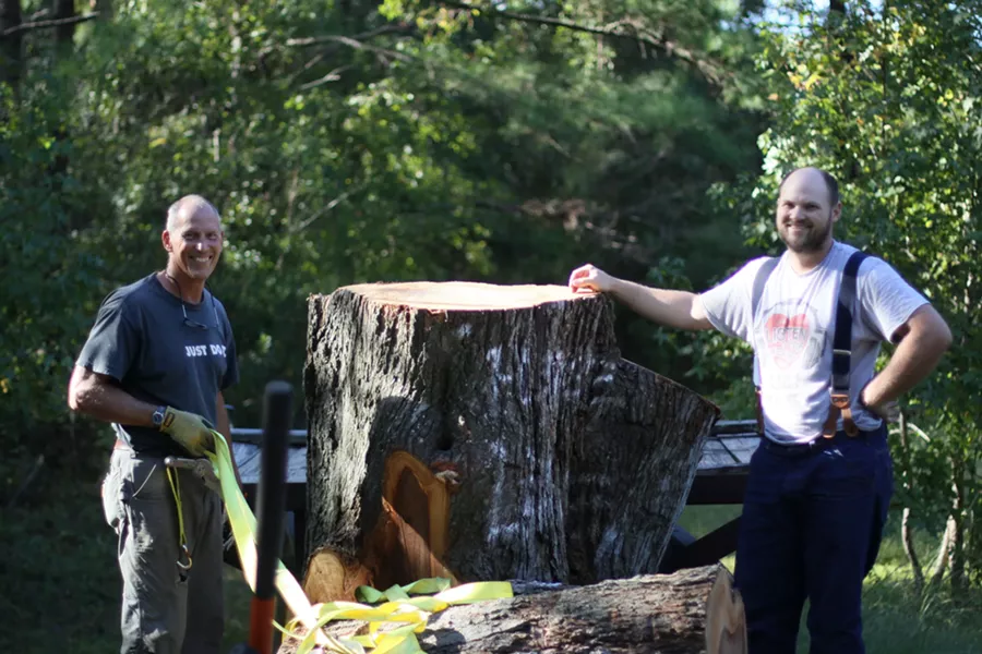 Charley Ward (r.) and Bart Haigh are saving Savannah’s historic trees from the landfill.