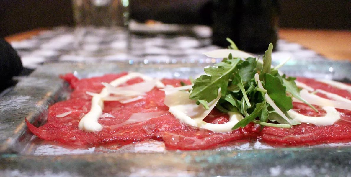Beef Carpaccio, one of Pacci’s signature dishes, from which the restaurant’s name is derived.