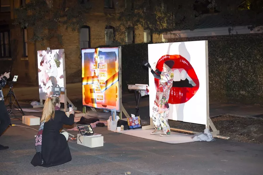The premiere of Will Penny’s “Intersection” included street art powered by looped feeds.