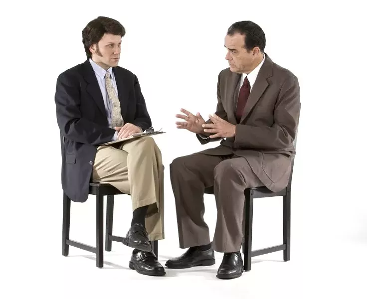Bill DeYoung, right, from a production of Frost/Nixon
