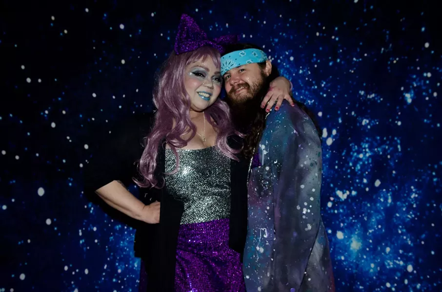 Anita Narcisse and Chris Underwood hit Rock & Roll Prom: Sci-Fi Edition in out-of-this-world custom creations. - PHOTO BY PETERSON WORRELL