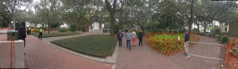 Chippewa Square was eerily empty of people at the very height of the parade.