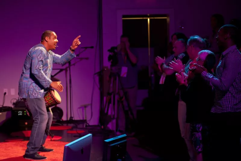 TEDxSavannah speaker Nick Oji closed out the 2017 show and had attendees dancing.