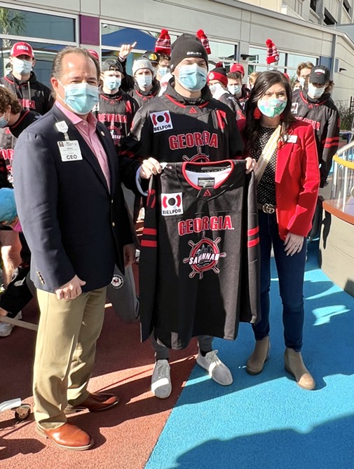 BELFOR host UGA Hockey Team at Memorial Health's Dwaine and Cynthia Willett  Children's Hospital