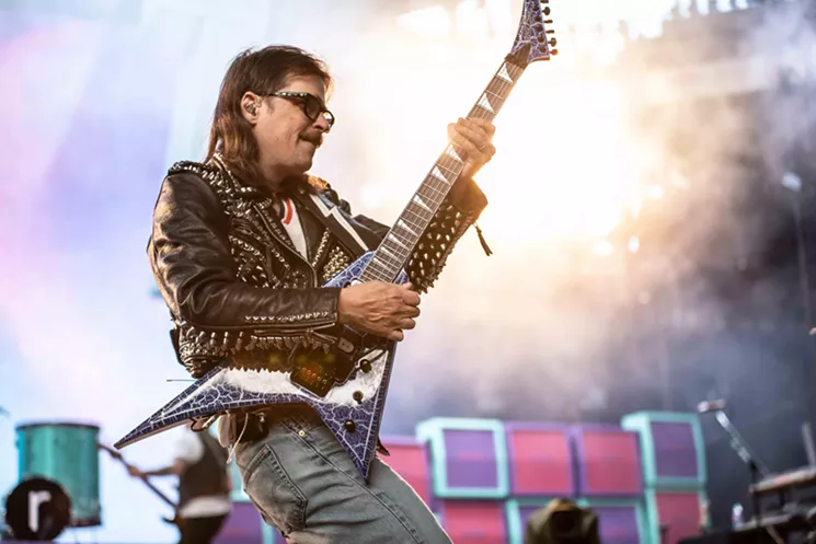 Rivers Cuomo and Weezer took their 'too cool for school' shtick too far at an otherwise white-hot Hella Mega tour stop in Arlington. - ANDREW SHERMAN