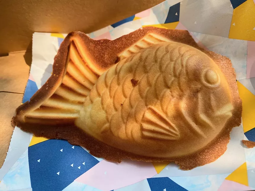 Taiyakis are cooked as ordered, which means they're steaming hot when handed over. Wait a bit so you can enjoy, but not so long that the middle isn't still warm. - LAUREN DREWES DANIELS