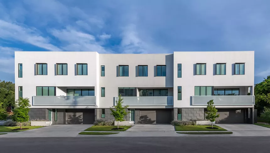 The exterior of the townhouses on Manett Street.  - WADE GRIFFITH PHOTOGRAPHY