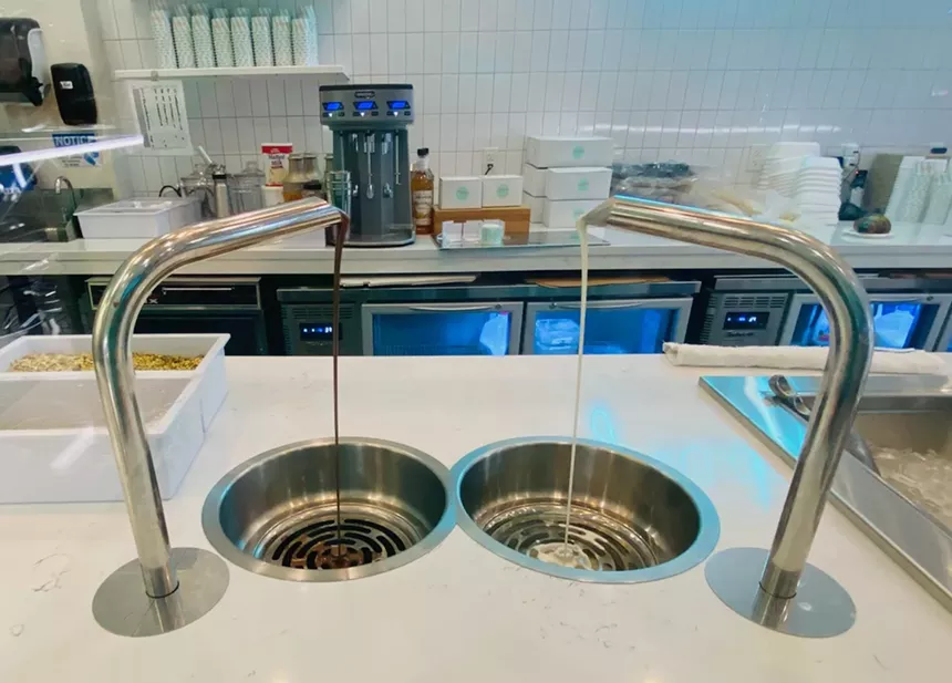 Two chocolate fountains;  perfect artwork near the arts district.  - LAUREN DREWES DANIELS