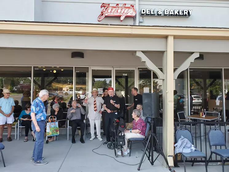 Zaidy's founder Gerard Rudofsky and new owners Beth Ginsberg, Max Appel and Joel Appel cut the ribbon on the new location August 17. - MOLLY MARTIN