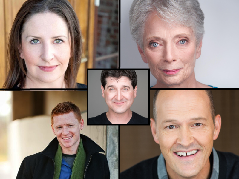 Top: Missy Moore, Billie McBride. Botton: Eric Mather, Mark Collins. Center: Damon Guerassio - MINERS ALLEY PLAYHOUSE