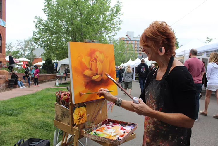 Plein air painting at the Art Students League of Denver Summer Art Market. - COURTESY OF ART STUDENTS LEAGUE OF DENVER