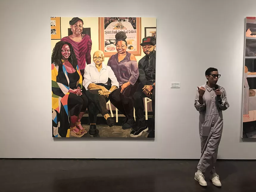 Jordan Casteel, “Sylvia’s (Taniedra, Kendra, Bedelia, Crizette, De’Sean), 2018.” - ©JORDAN CASTEEL, DENVER ART MUSEUM COLLECTION