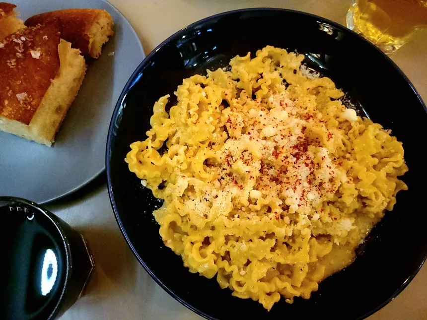One of the two pasta dishes on Dio Mio's happy hour menu. - Linnea Covington