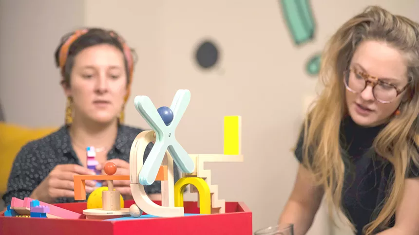 Alana Aamodt (left) and Anna Gilbertson created Momentix motionKit as a way to reimagine STEM education. - CAL AAMODT