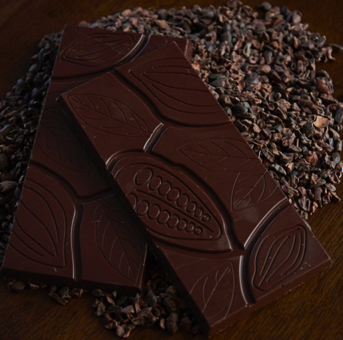 The Alpine Dark Chocolate Bar is enriched with handpicked Ponderosa pine needles to give it the fresh aroma of our mountains in Colorado.  - RENT AND CHOCOLATE