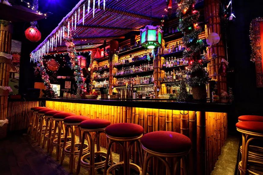 Every Holiday Pop Up Bar in Denver 7 Christmas Gets Tropical At Snowdrift. - Harrison Waters Photography