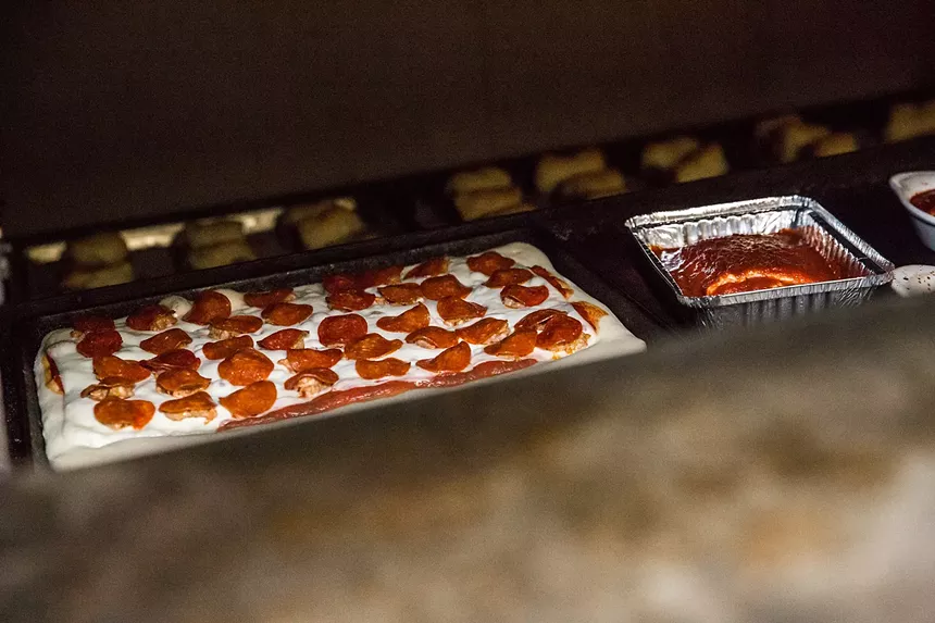 Square pizzas at Lechuga's Italian. -DANIELLE LIRETTE
